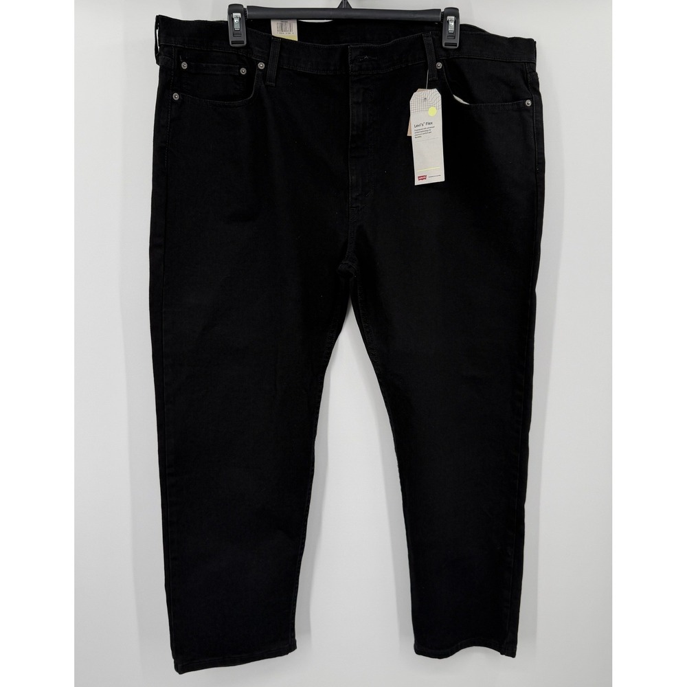 Levis 502 Taper Mens Jeans 46x30 Black Levi Flex Stretch Big & Tall 29502-0167